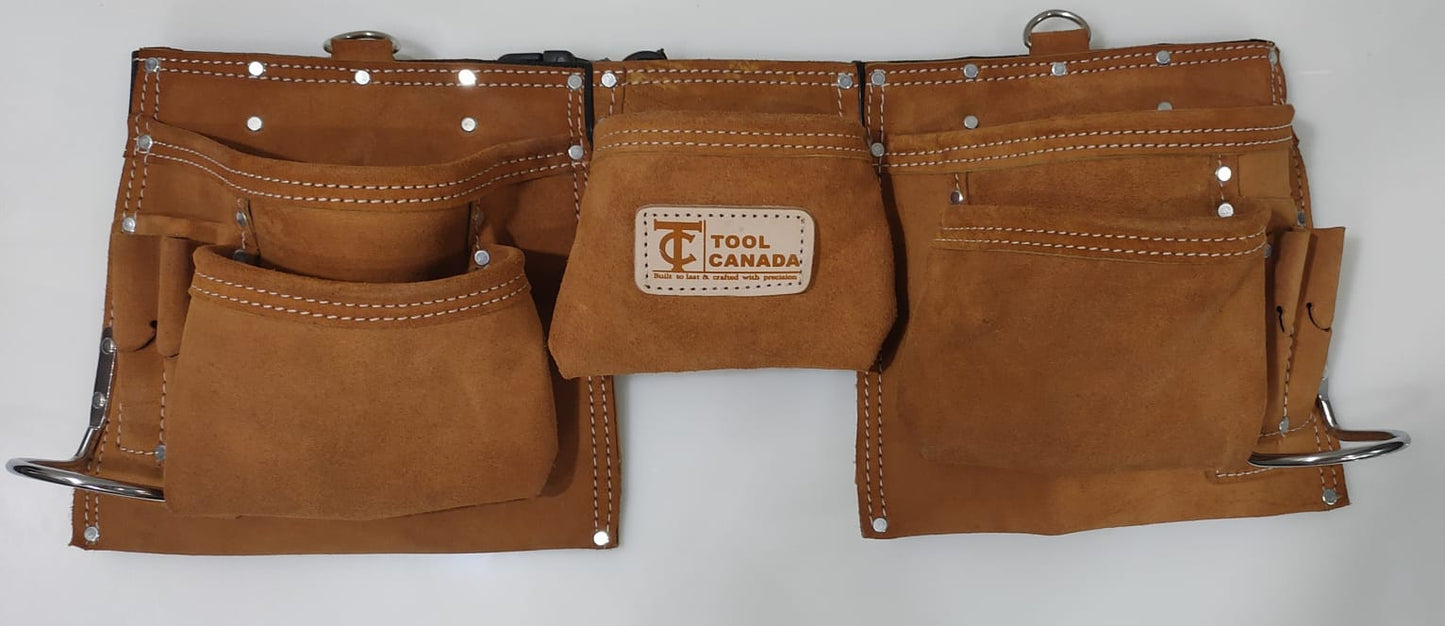 11 Pocket Light Tan Leather Tool Belt